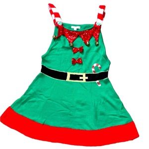 Elf Christmas Dress with Sequins & Bells